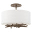 Hubbardton Forge 2012 Bronze Natural Anna Shade (SF) Brindille Semi-Flush
