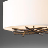 Hubbardton Forge 2012 Bronze Natural Anna Shade (SF) Brindille Semi-Flush