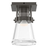 Hubbardton Forge 2015 Dark Smoke Clear Glass (ZM) Erlenmeyer 1 Light Semi-Flush