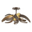 Hubbardton Forge 2016 Bronze Clear Glass with Frosted Diffuser (YE) Corona Semi-Flush