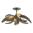 Hubbardton Forge 2016 Dark Smoke Clear Glass with Frosted Diffuser (YE) Corona Semi-Flush