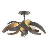 Hubbardton Forge 2016 Dark Smoke Clear Glass with Frosted Diffuser (YE) Corona Semi-Flush