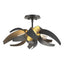 Hubbardton Forge 2016 Black Clear Glass with Frosted Diffuser (YE) Corona Semi-Flush