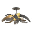 Hubbardton Forge 2016 Natural Iron Clear Glass with Frosted Diffuser (YE) Corona Semi-Flush