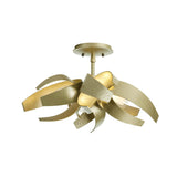 Hubbardton Forge 2016 Soft Gold Clear Glass with Frosted Diffuser (YE) Corona Semi-Flush