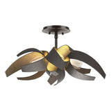 Hubbardton Forge 2016 Oil Rubbed Bronze Clear Glass with Frosted Diffuser (YE) Corona Semi-Flush