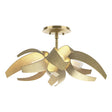 Hubbardton Forge 2016 Modern Brass Clear Glass with Frosted Diffuser (YE) Corona Semi-Flush
