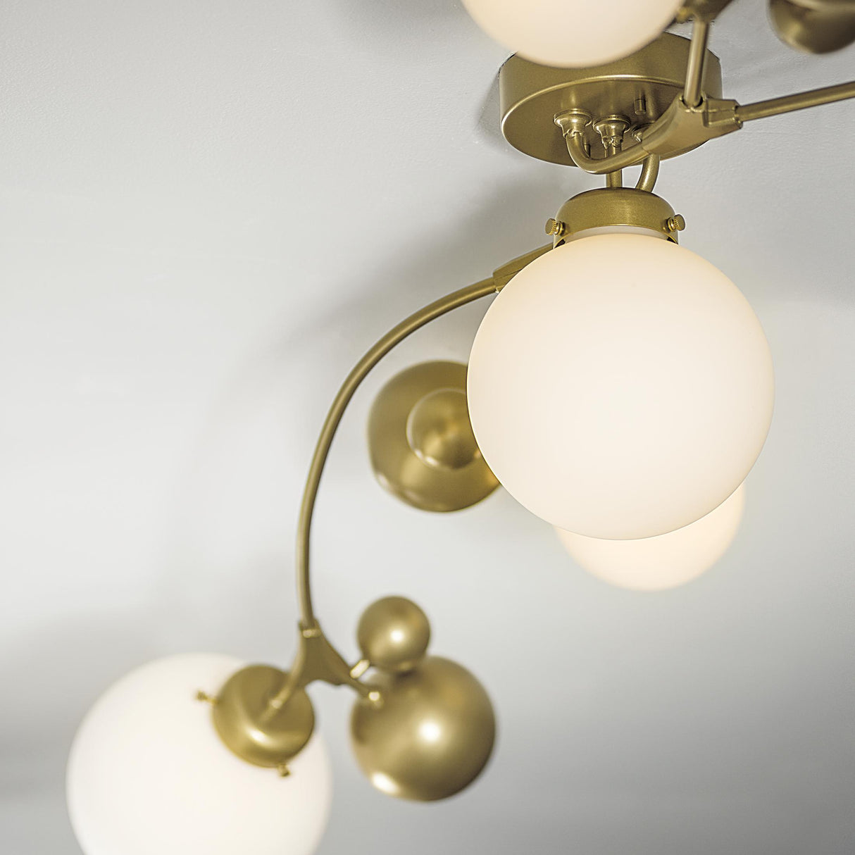Hubbardton Forge 2019 Soft Gold Opal Glass (GG) Sprig Semi-Flush