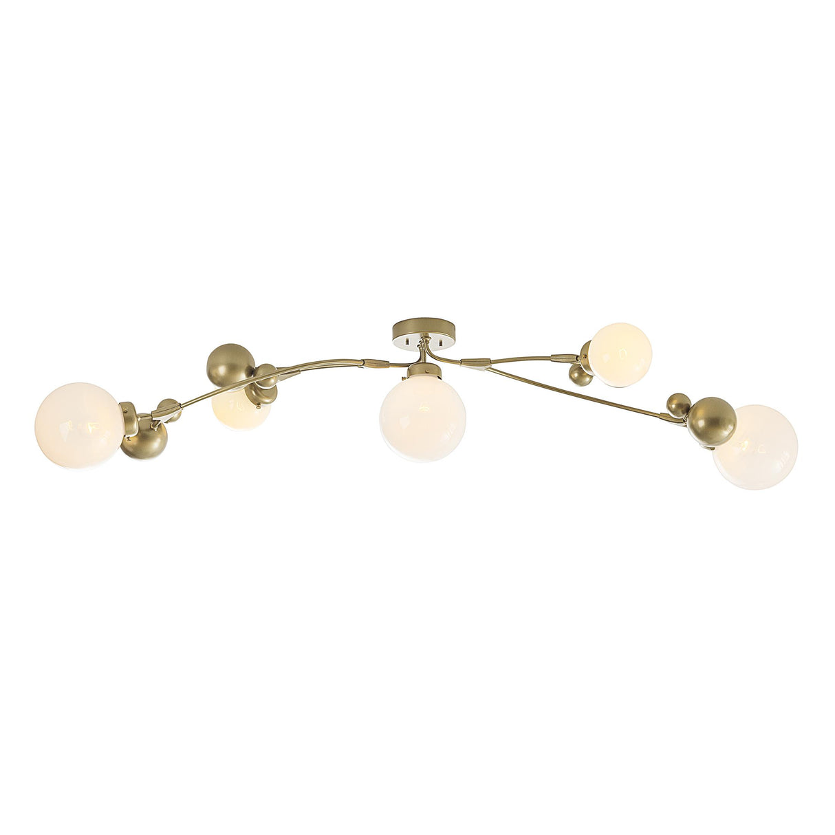 Hubbardton Forge 2019 Soft Gold Opaline Glass (WF) Sprig Semi-Flush