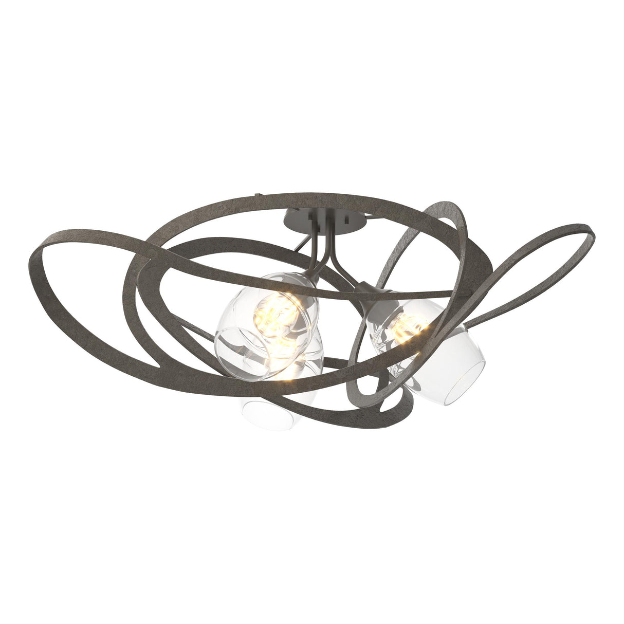 Hubbardton Forge 2019 Dark Smoke Clear Glass (ZM) Nest Semi-Flush