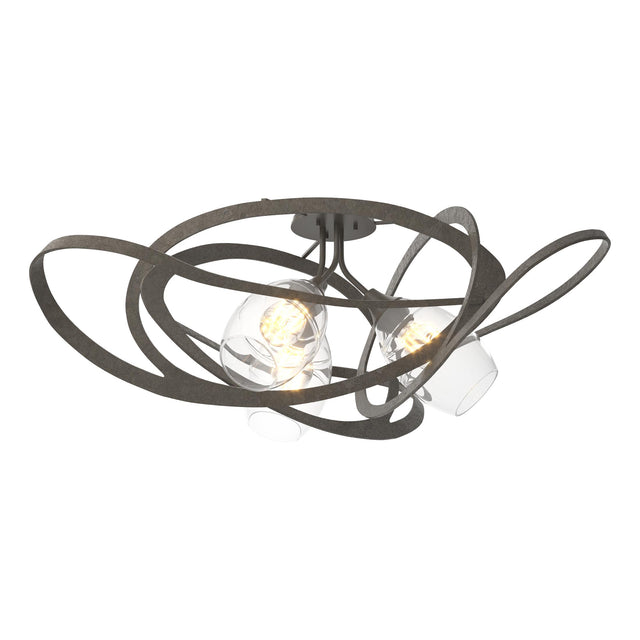 Hubbardton Forge 2019 Dark Smoke Clear Glass (ZM) Nest Semi-Flush