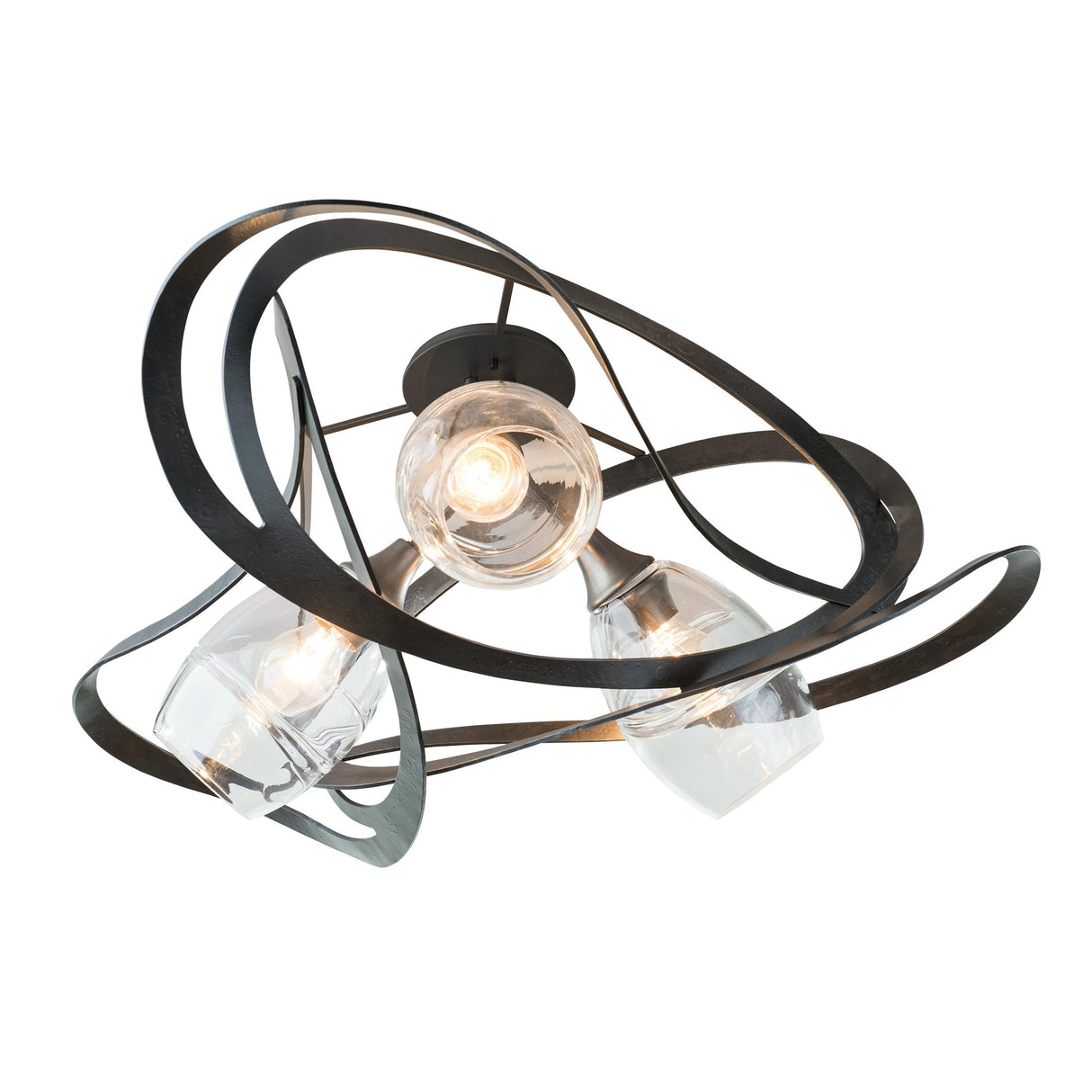 Hubbardton Forge 2019 Dark Smoke Clear Glass (ZM) Nest Semi-Flush