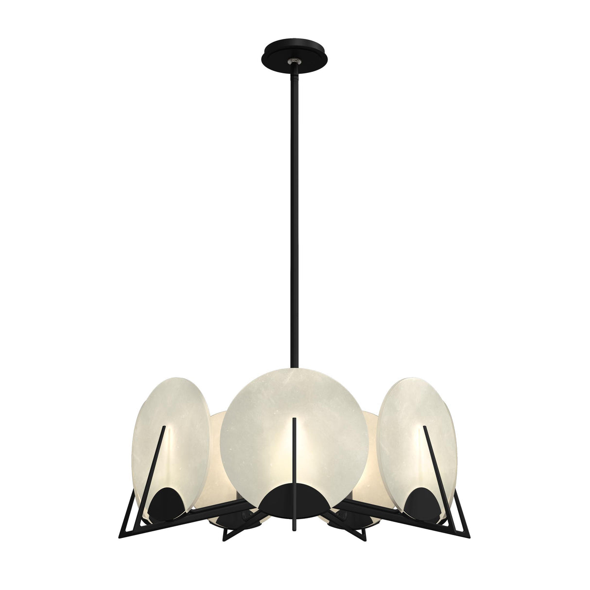Hubbardton Forge 2023 Black Alabaster Multi Callisto 7-Light Pendant