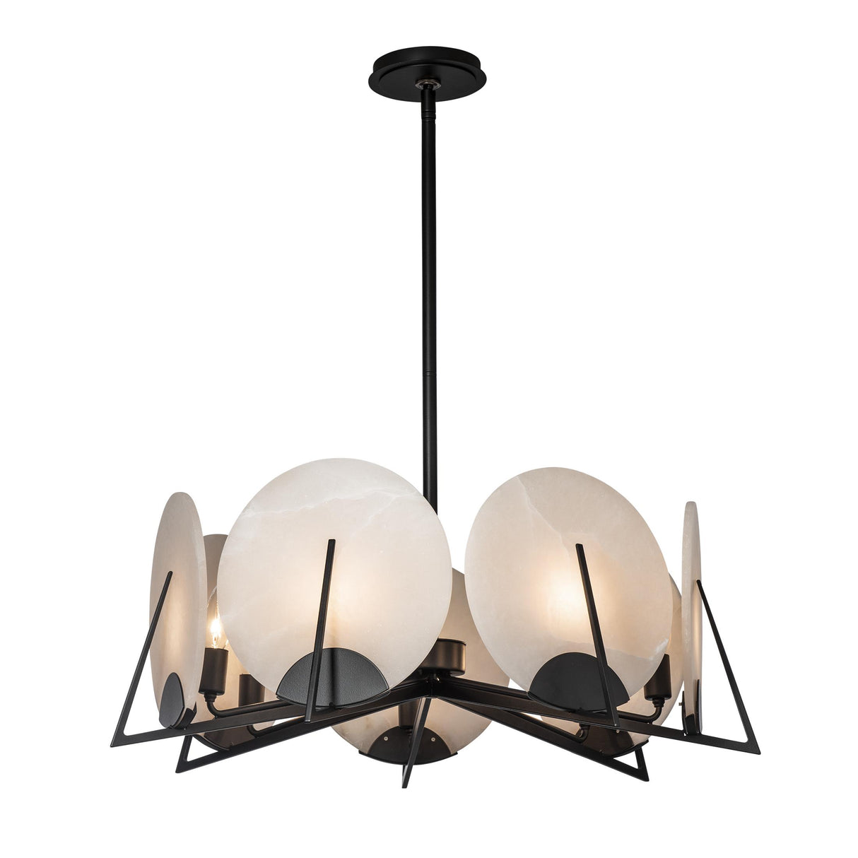 Hubbardton Forge 2023 Black Alabaster Multi Callisto 7-Light Pendant