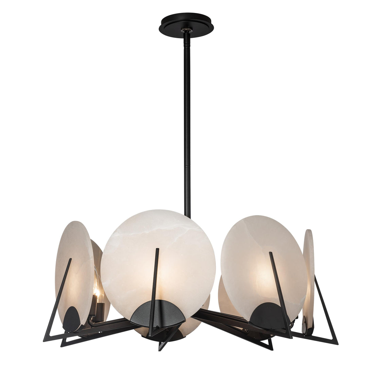 Hubbardton Forge 2023 Black Alabaster Multi Callisto 7-Light Pendant