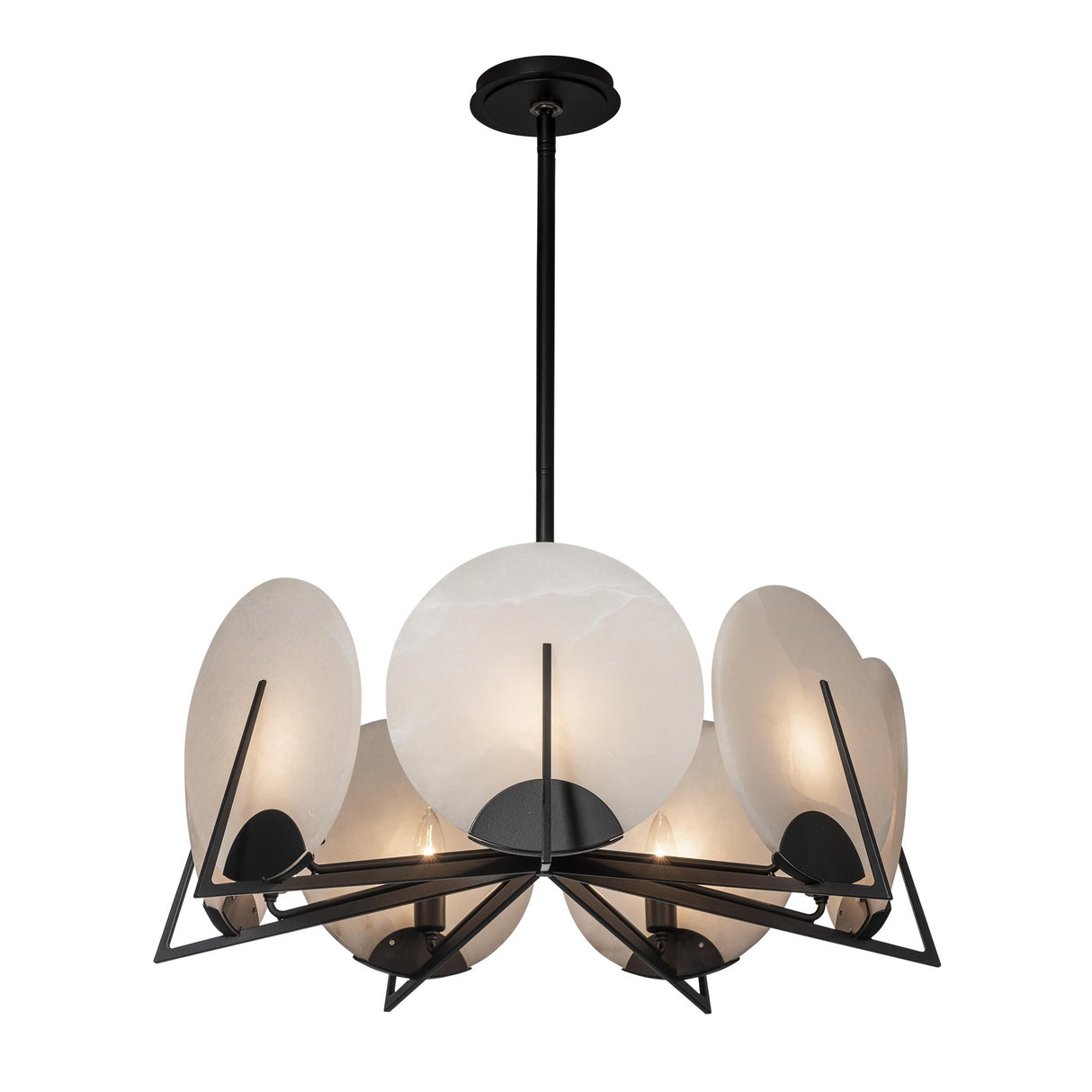 Hubbardton Forge 2023 Black Alabaster Multi Callisto 7-Light Pendant