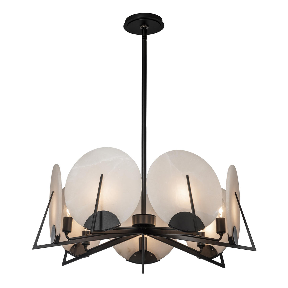Hubbardton Forge 2023 Black Alabaster Multi Callisto 7-Light Pendant