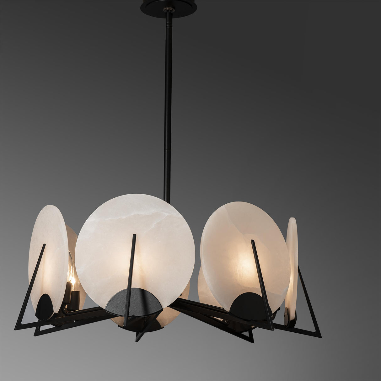 Hubbardton Forge 2023 Black Alabaster Multi Callisto 7-Light Pendant