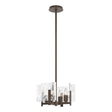 Hubbardton Forge 2022 Bronze White Swirl Glass (YR) Multi Arc 4-Light Semi-Flush/Pendant