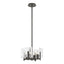 Hubbardton Forge 2022 Dark Smoke White Swirl Glass (YR) Multi Arc 4-Light Semi-Flush/Pendant