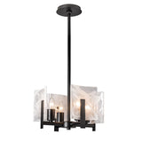 Hubbardton Forge 2022 Black White Swirl Glass (YR) Multi Arc 4-Light Semi-Flush/Pendant