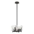 Hubbardton Forge 2022 Oil Rubbed Bronze White Swirl Glass (YR) Multi Arc 4-Light Semi-Flush/Pendant