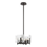 Hubbardton Forge 2022 Oil Rubbed Bronze White Swirl Glass (YR) Multi Arc 4-Light Semi-Flush/Pendant