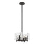 Hubbardton Forge 2022 Oil Rubbed Bronze White Swirl Glass (YR) Multi Arc 4-Light Semi-Flush/Pendant