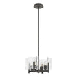 Hubbardton Forge 2022 Natural Iron White Swirl Glass (YR) Multi Arc 4-Light Semi-Flush/Pendant