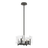 Hubbardton Forge 2022 Natural Iron White Swirl Glass (YR) Multi Arc 4-Light Semi-Flush/Pendant