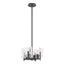 Hubbardton Forge 2022 Natural Iron White Swirl Glass (YR) Multi Arc 4-Light Semi-Flush/Pendant