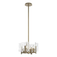 Hubbardton Forge 2022 Soft Gold White Swirl Glass (YR) Multi Arc 4-Light Semi-Flush/Pendant