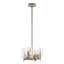 Hubbardton Forge 2022 Soft Gold White Swirl Glass (YR) Multi Arc 4-Light Semi-Flush/Pendant