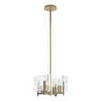 Hubbardton Forge 2022 Modern Brass White Swirl Glass (YR) Multi Arc 4-Light Semi-Flush/Pendant