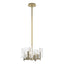 Hubbardton Forge 2022 Modern Brass White Swirl Glass (YR) Multi Arc 4-Light Semi-Flush/Pendant