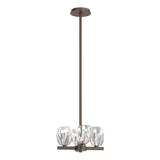 Hubbardton Forge 2022 Bronze Crystal Multi Gatsby 4-Light Semi-Flush/Pendant