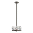 Hubbardton Forge 2022 Dark Smoke Crystal Multi Gatsby 4-Light Semi-Flush/Pendant
