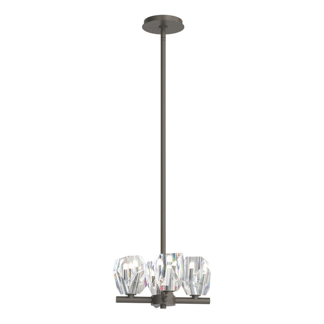 Hubbardton Forge 2022 Dark Smoke Crystal Multi Gatsby 4-Light Semi-Flush/Pendant