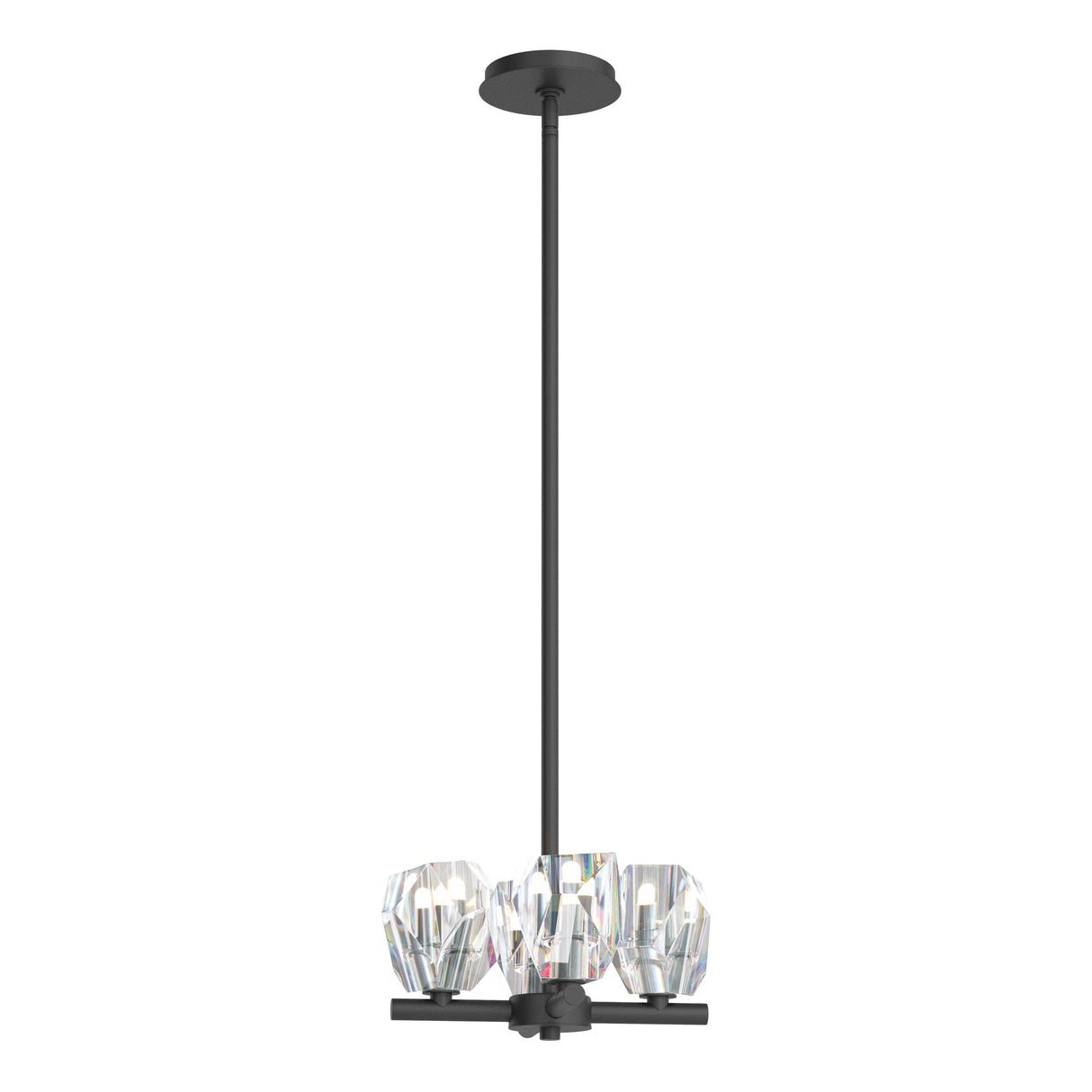 Hubbardton Forge 2022 Black Crystal Multi Gatsby 4-Light Semi-Flush/Pendant
