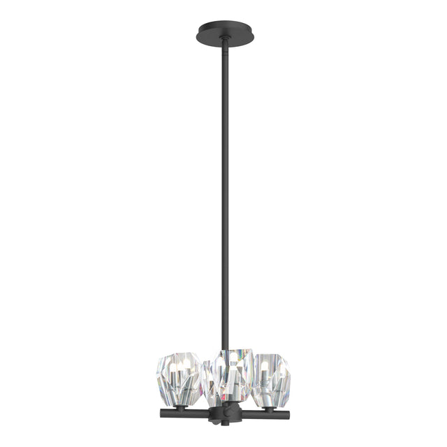 Hubbardton Forge 2022 Black Crystal Multi Gatsby 4-Light Semi-Flush/Pendant