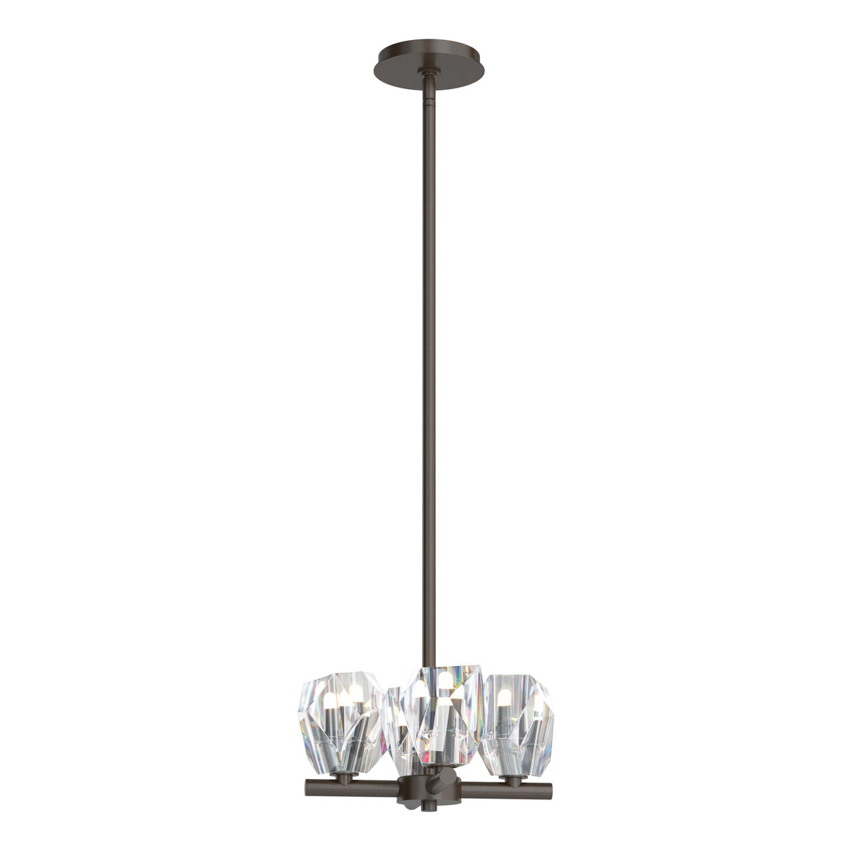Hubbardton Forge 2022 Oil Rubbed Bronze Crystal Multi Gatsby 4-Light Semi-Flush/Pendant
