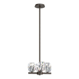 Hubbardton Forge 2022 Oil Rubbed Bronze Crystal Multi Gatsby 4-Light Semi-Flush/Pendant