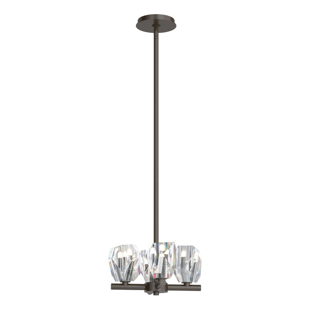 Hubbardton Forge 2022 Oil Rubbed Bronze Crystal Multi Gatsby 4-Light Semi-Flush/Pendant