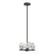 Hubbardton Forge 2022 Natural Iron Crystal Multi Gatsby 4-Light Semi-Flush/Pendant