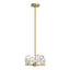 Hubbardton Forge 2022 Modern Brass Crystal Multi Gatsby 4-Light Semi-Flush/Pendant