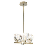 Hubbardton Forge 2022 Modern Brass Crystal Multi Gatsby 4-Light Semi-Flush/Pendant