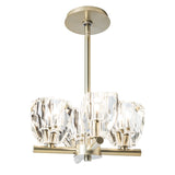 Hubbardton Forge 2022 Modern Brass Crystal Multi Gatsby 4-Light Semi-Flush/Pendant
