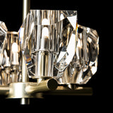 Hubbardton Forge 2022 Modern Brass Crystal Multi Gatsby 4-Light Semi-Flush/Pendant