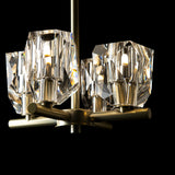 Hubbardton Forge 2022 Modern Brass Crystal Multi Gatsby 4-Light Semi-Flush/Pendant