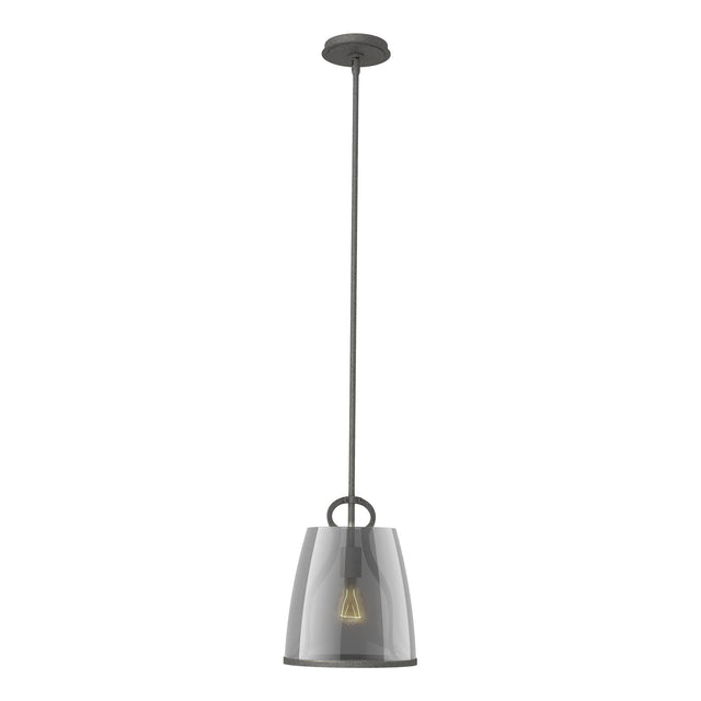 Hubbardton Forge 2022 Natural Iron Plated Smoke Glass (PS) Multi Caliper Pendant